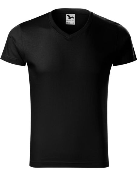 Tričko pánske Slim Fit V-neck 146 čierna