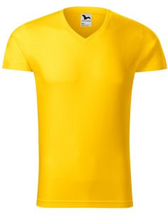 Tričko pánske Slim Fit V-neck 146 žltá 2
