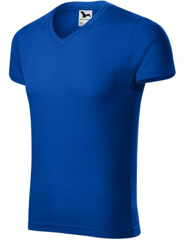 Tričko pánske Slim Fit V-neck 146 kráľovská modrá