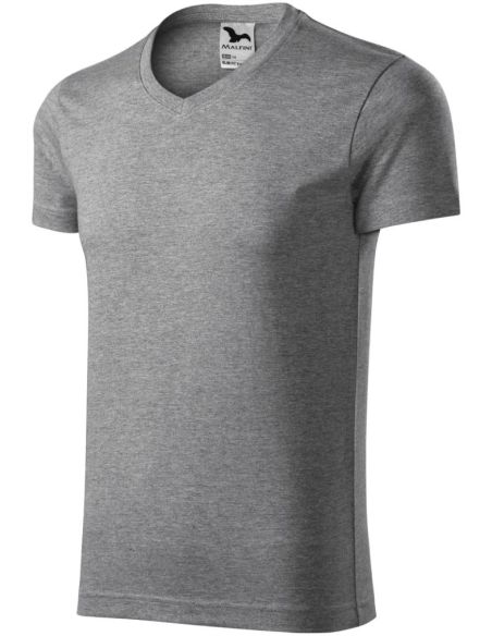 Tričko pánske Slim Fit V-neck 146 tmavosivý melír