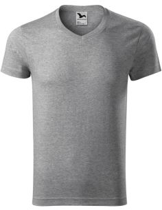 Tričko pánske Slim Fit V-neck 146 tmavosivý melír 2