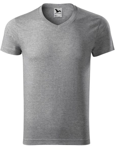 Tričko pánske Slim Fit V-neck 146 tmavosivý melír