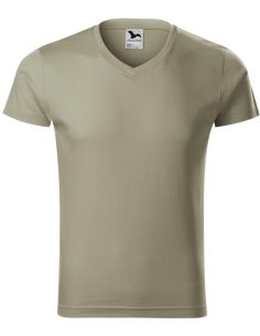 Tričko pánske Slim Fit V-neck 146 svetlá khaki 2