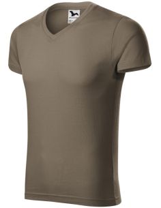 Tričko pánske Slim Fit V-neck 146 army
