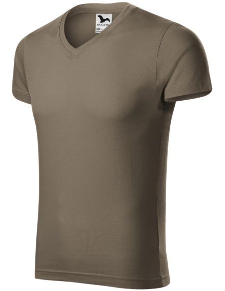 Tričko pánske Slim Fit V-neck 146 army