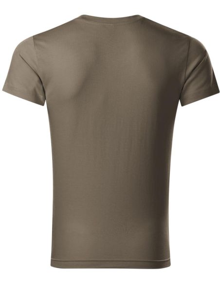 Tričko pánske Slim Fit V-neck 146 army