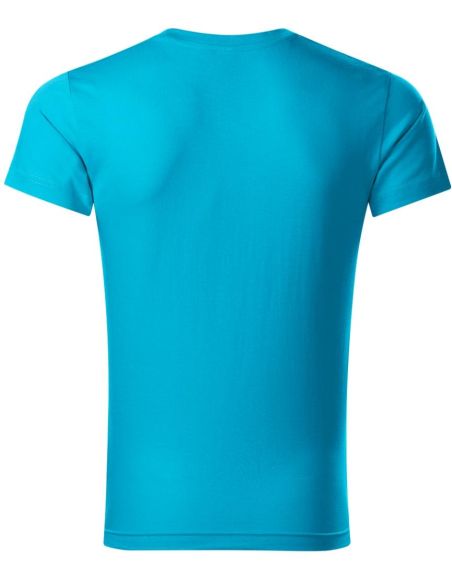 Tričko pánske Slim Fit V-neck 146 tyrkysová