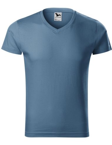 Tričko pánske Slim Fit V-neck 146 denim