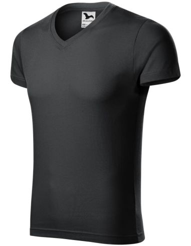 Tričko pánske Slim Fit V-neck 146 ebony gray