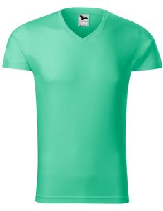 Tričko pánske Slim Fit V-neck 146 mätová 2