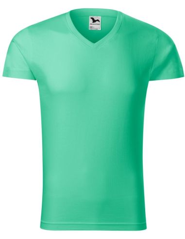 Tričko pánske Slim Fit V-neck 146 mätová