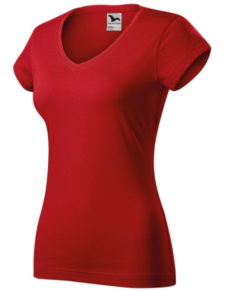 Tričko dámske Fit V-neck 162 červená