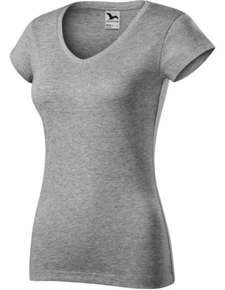 Tričko dámske Fit V-neck 162 tmavosivý melír