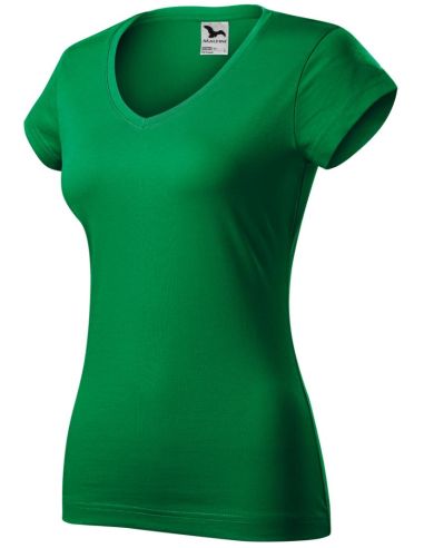 Tričko dámske Fit V-neck 162 trávová zelená