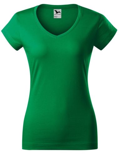 Tričko dámske Fit V-neck 162 trávová zelená