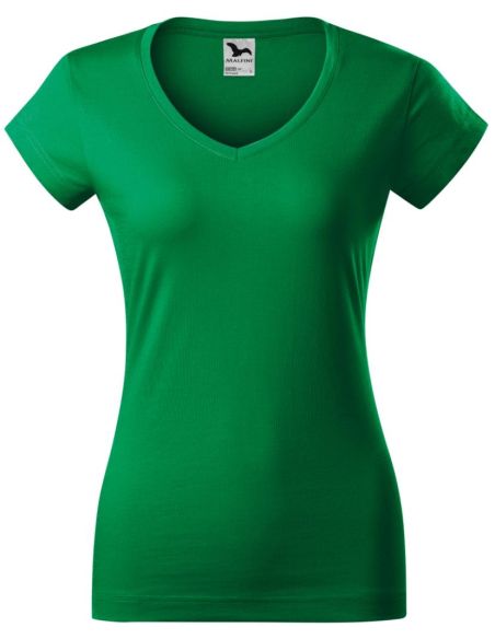 Tričko dámske Fit V-neck 162 trávová zelená