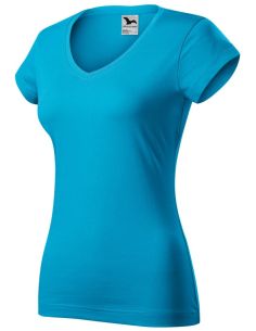 Tričko dámske Fit V-neck 162 tyrkysová