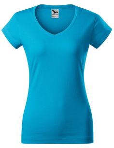 Tričko dámske Fit V-neck 162 tyrkysová 2