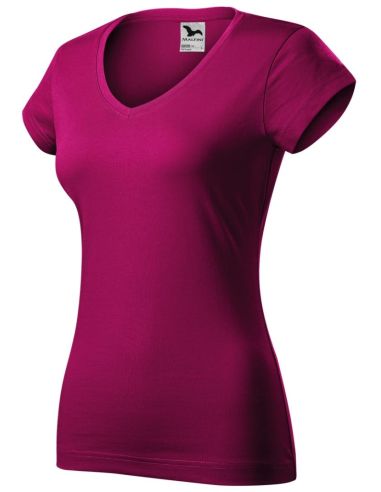 Tričko dámske Fit V-neck 162 fuchsia red