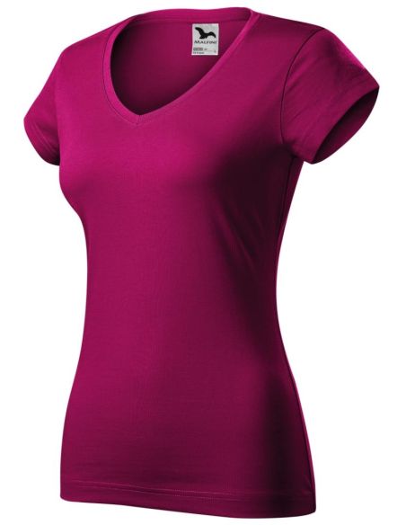 Tričko dámske Fit V-neck 162 fuchsia red