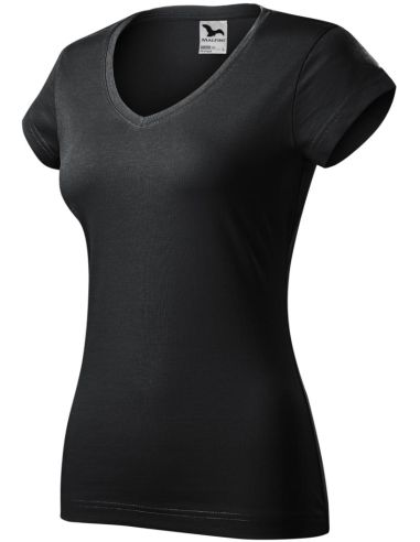 Tričko dámske Fit V-neck 162 ebony gray
