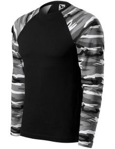 Tričko unisex Camouflage LS 166 camouflage gray