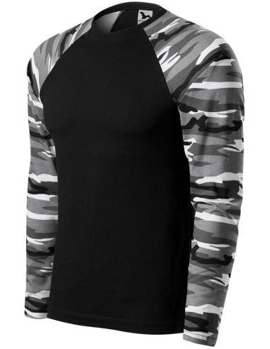 Tričko unisex Camouflage LS 166 camouflage gray