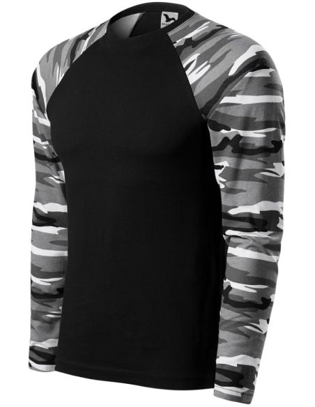 Tričko unisex Camouflage LS 166 camouflage gray