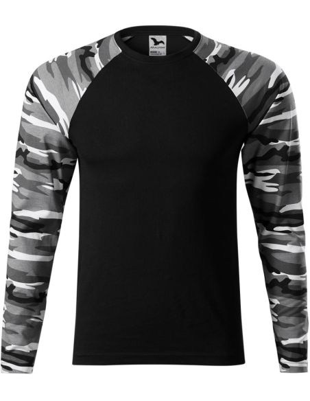 Tričko unisex Camouflage LS 166 camouflage gray
