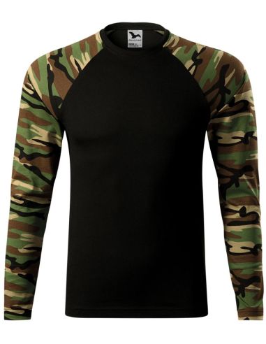 Tričko unisex Camouflage LS 166 camouflage brown