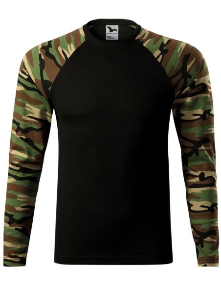 Tričko unisex Camouflage LS 166 camouflage brown