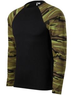 Tričko unisex Camouflage LS 166 camouflage green