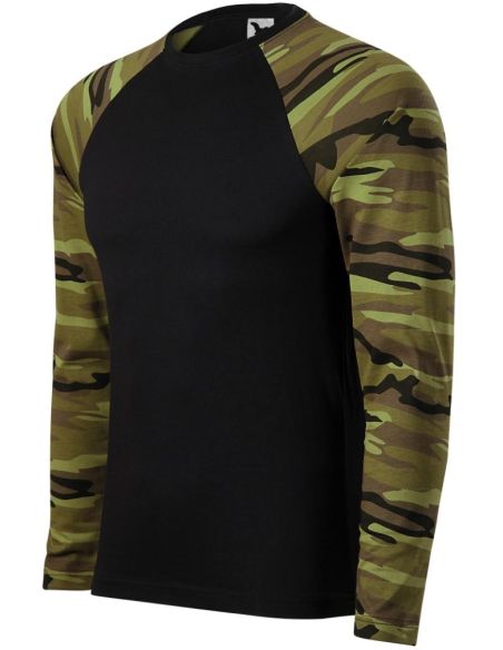 Tričko unisex Camouflage LS 166 camouflage green