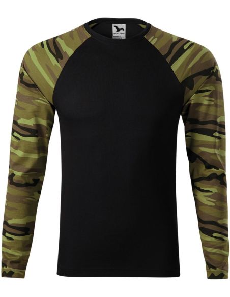 Tričko unisex Camouflage LS 166 camouflage green