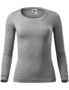 Tričko dámske Fit-T LS 169 tmavosivý melír 2