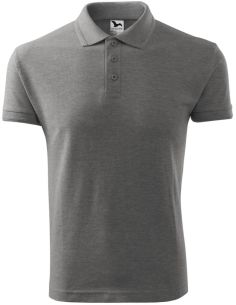Polokošeľa pánska Pique Polo 203 tmavosivý melír 2
