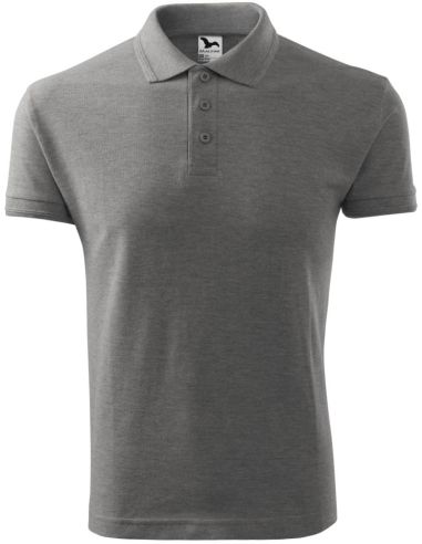 Polokošeľa pánska Pique Polo 203 tmavosivý melír