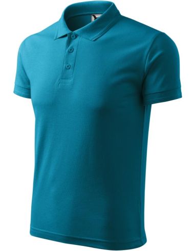Polokošeľa pánska Pique Polo 203 tmavý tyrkys