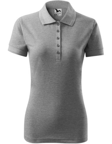 Polokošeľa dámska Pique Polo 210 tmavosivý melír