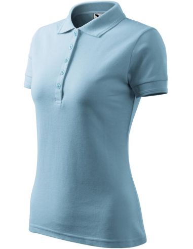 Polokošeľa dámska Pique Polo 210 nebeská modrá