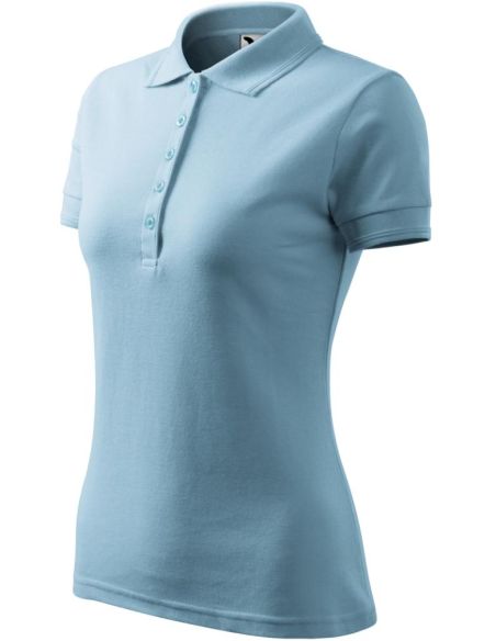 Polokošeľa dámska Pique Polo 210 nebeská modrá