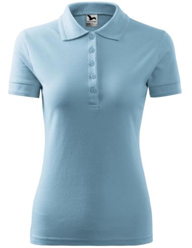 Polokošeľa dámska Pique Polo 210 nebeská modrá