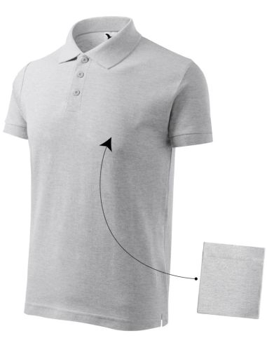 Polokošeľa pánska Cotton 212 svetlosivý melír