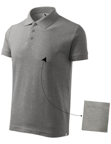 Polokošeľa pánska Cotton 212 tmavosivý melír