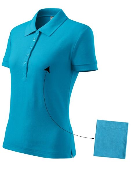 Polokošeľa dámska Cotton 213 tyrkysová