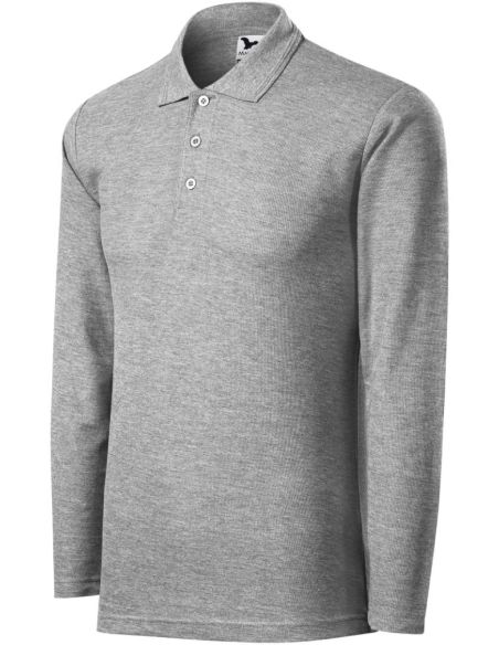 Polokošeľa pánska Pique Polo LS 221 tmavosivý melír
