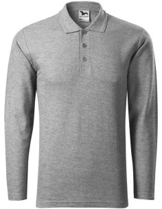 Polokošeľa pánska Pique Polo LS 221 tmavosivý melír 2