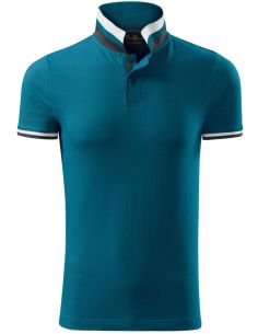 Polokošeľa pánska Collar Up 256 petrol blue 2