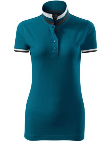 Polokošeľa dámska Collar Up 257 petrol blue