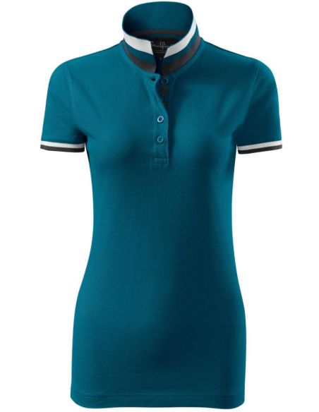 Polokošeľa dámska Collar Up 257 petrol blue